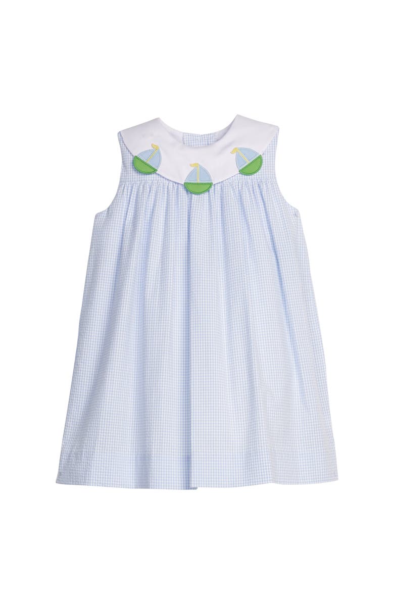 Little English Kids' Applique Bib Dress, Main, color, Sailboats