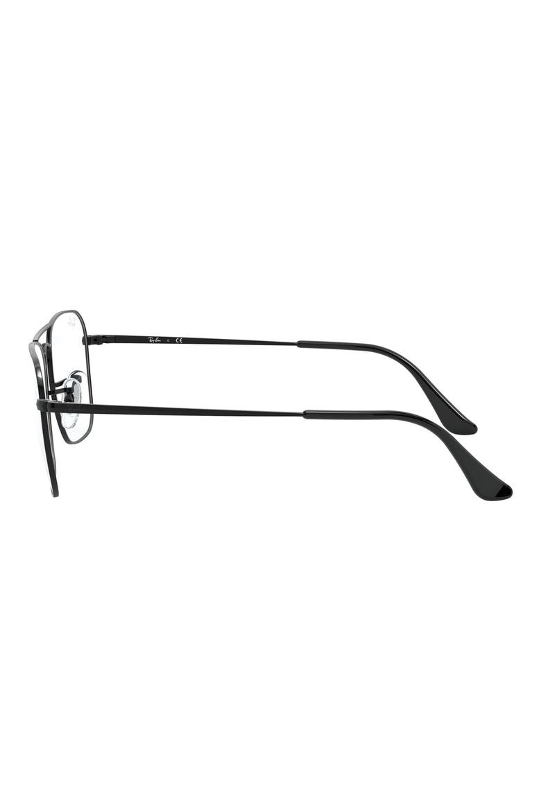 Unisex Caravan 55mm Double Bridge Optical Glasses, Alternate, color, SHINY BLACK