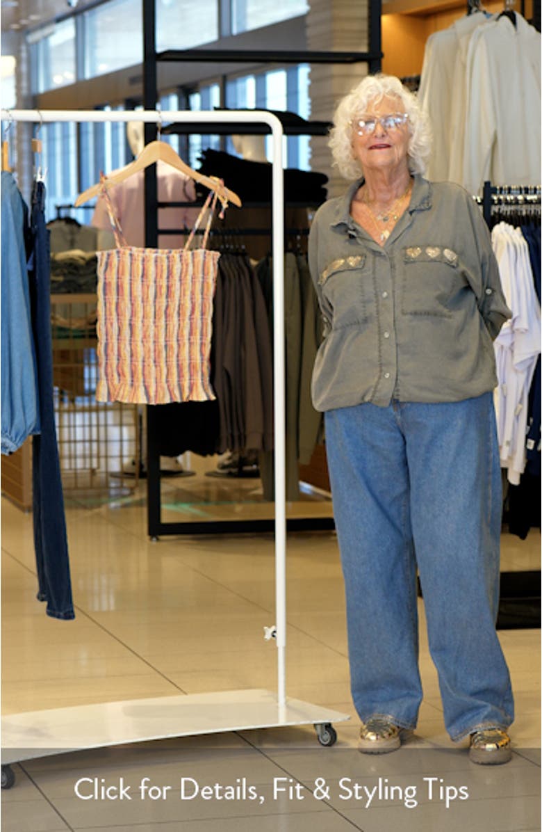 Stripe Shirred Cotton Camisole, sales video thumbnail