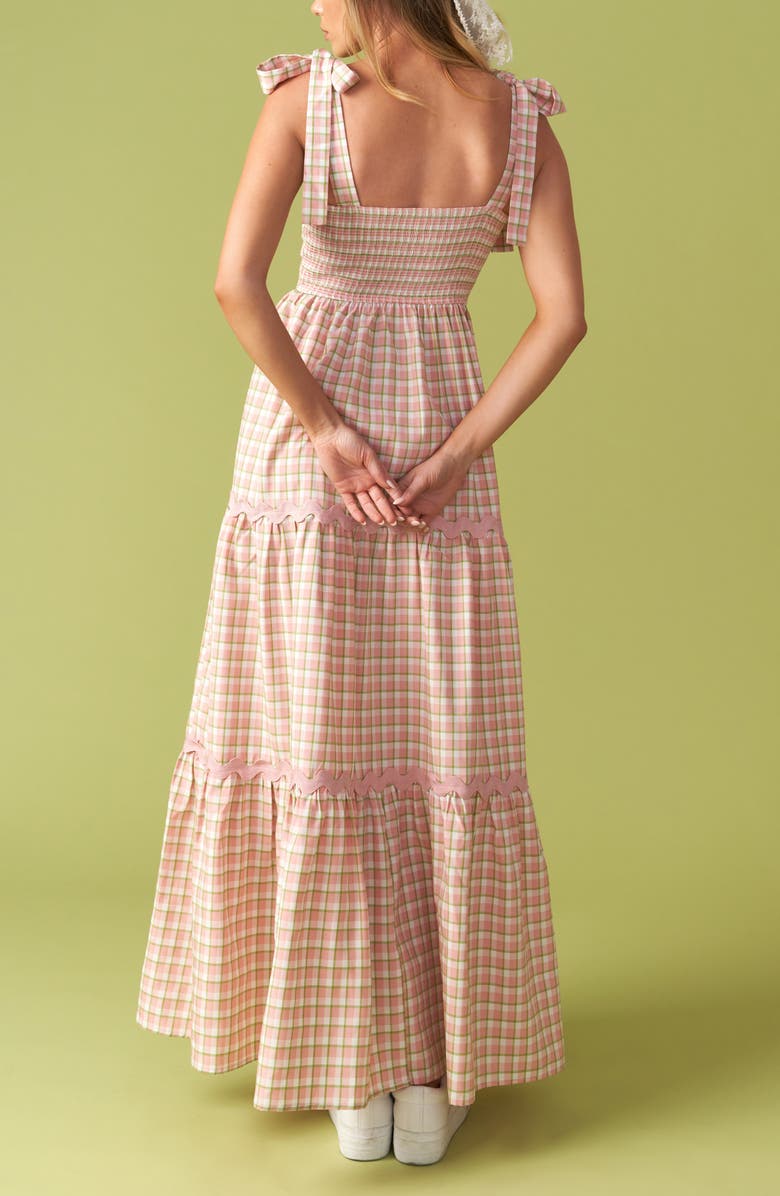 Gingham Tiered Midi Dress