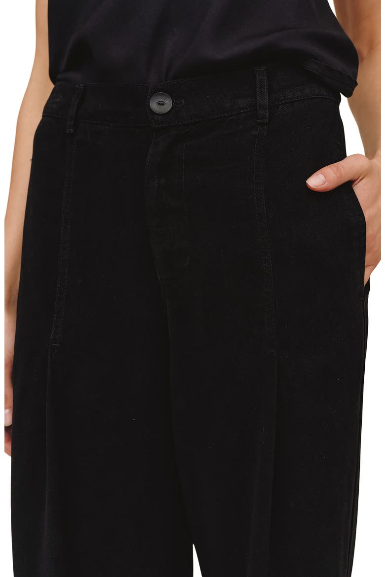 Elongated Tuck Wide Leg Trousers, Alternate, color, BLACK