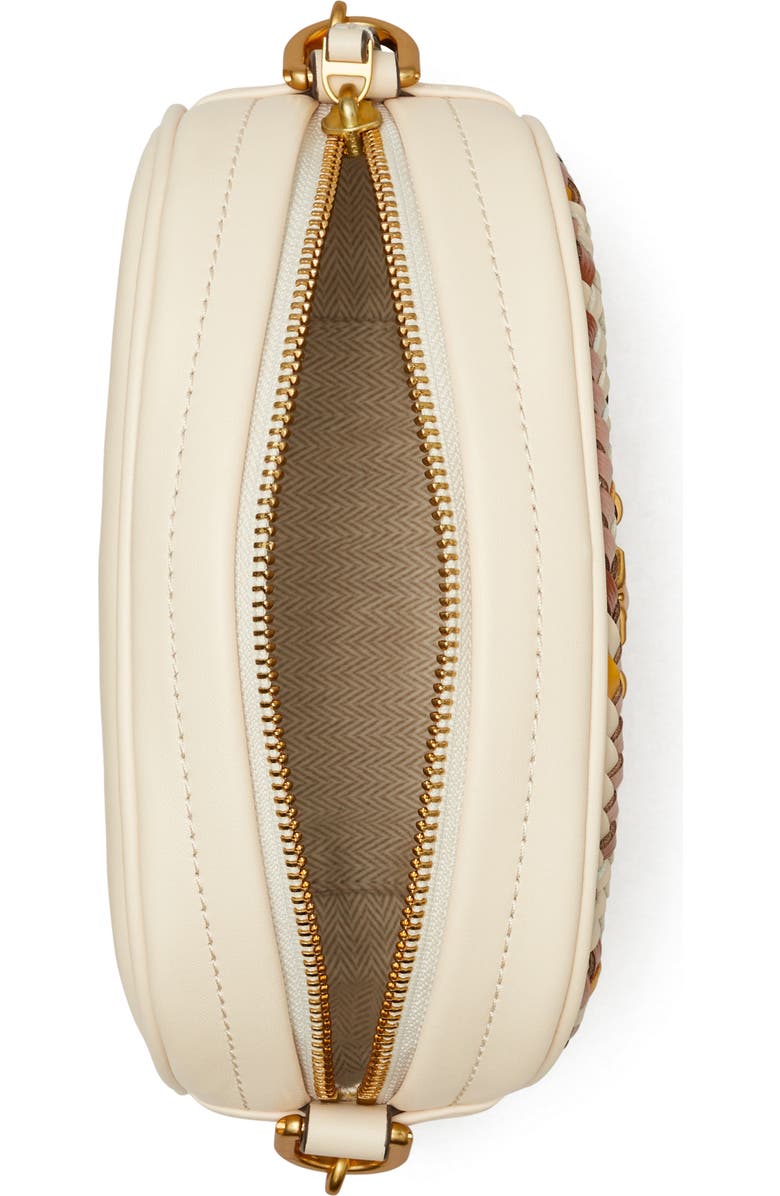 Tory Burch Small Kira Woven Leather Camera Bag, Alternate, color,