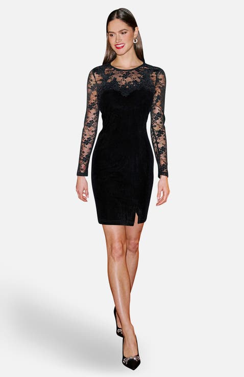 Lace Sleeve Mini Dress