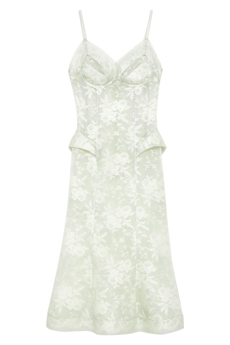 Floral Lace Silk Midi Dress, Alternate, color, PISTACHIO