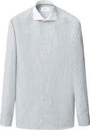Eton Slim Fit Stripe Twill Cotton Dress Shirt