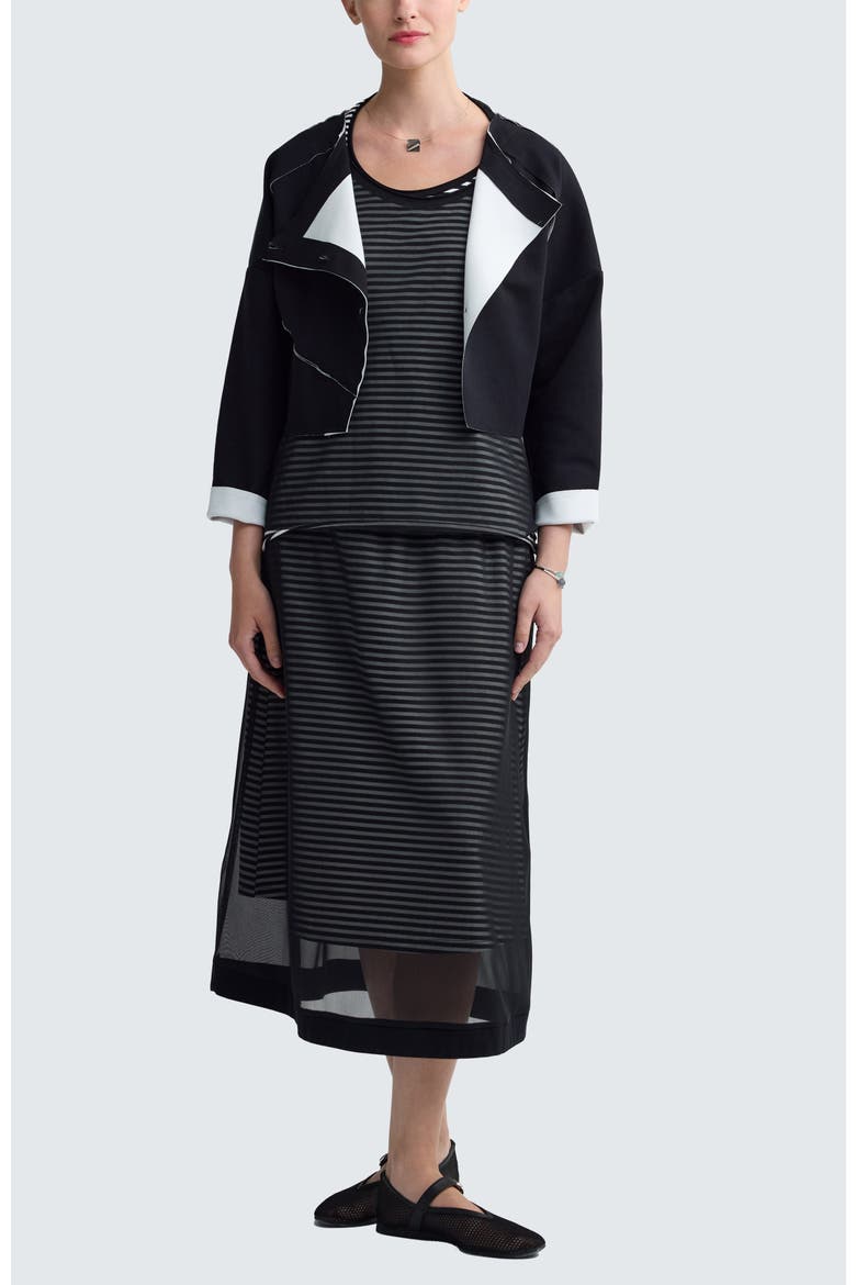 Mirelle Contrast-Stitch Cropped Jacket, Alternate, color, Black