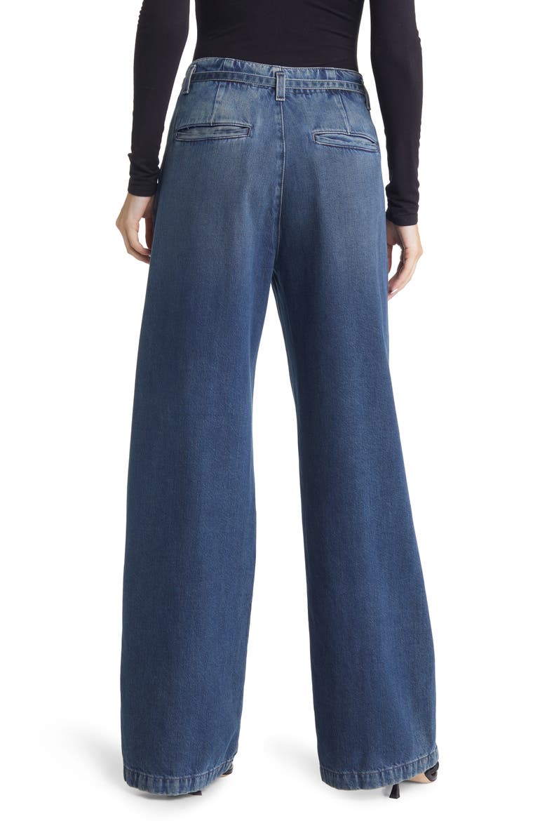 Deven High Waist Drawstring Wide Leg Nonstretch Jeans, Alternate, color, KING STREET