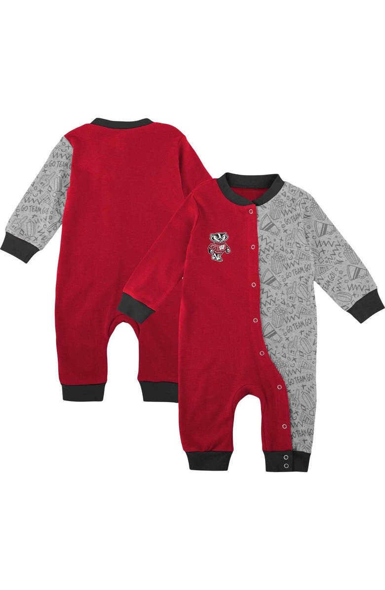 Outerstuff Infant Red Wisconsin Badgers Playbook Two-Tone Sleeper, Main, color,