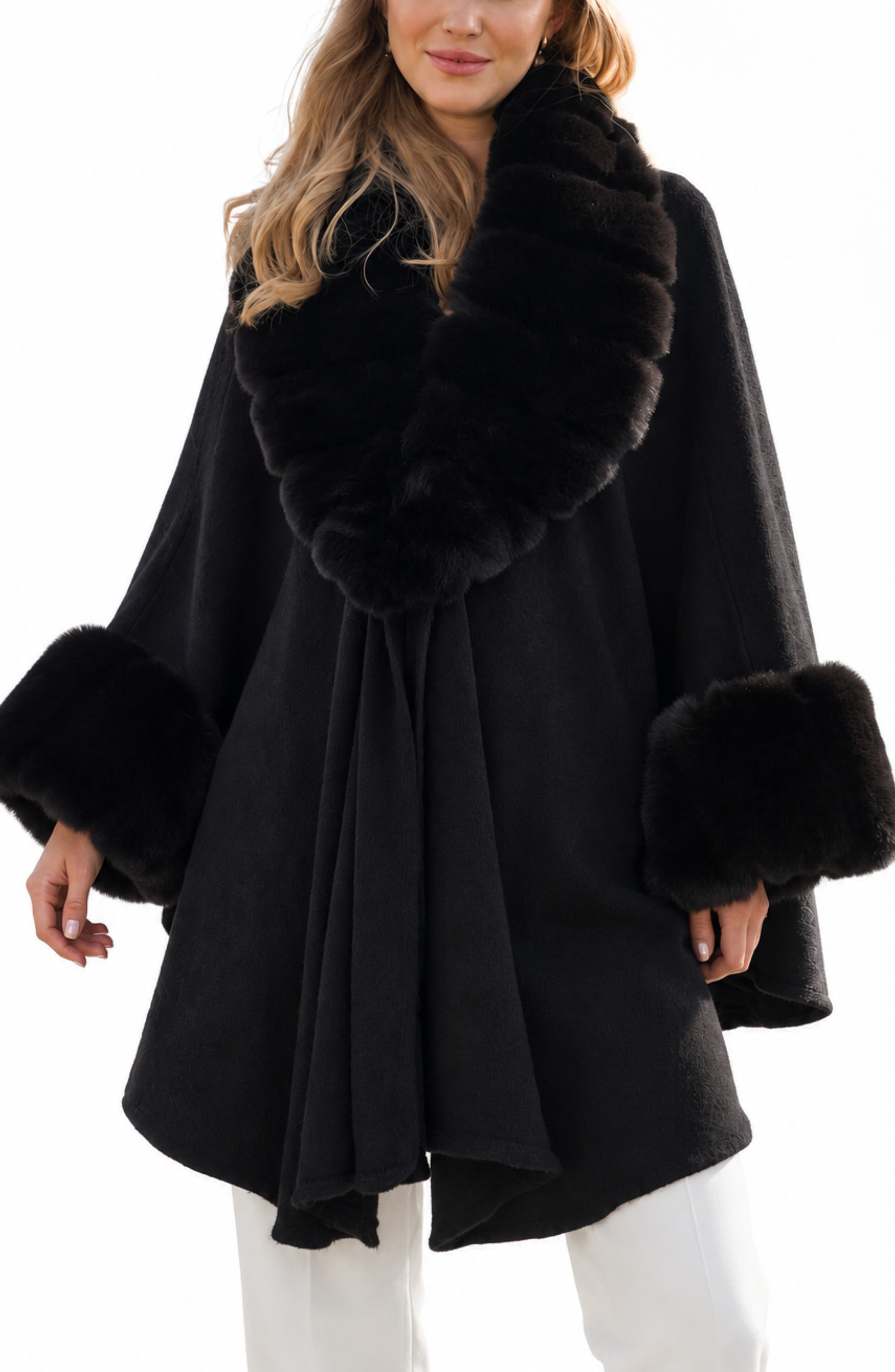Filippa Faux Fur Trim Cardigan