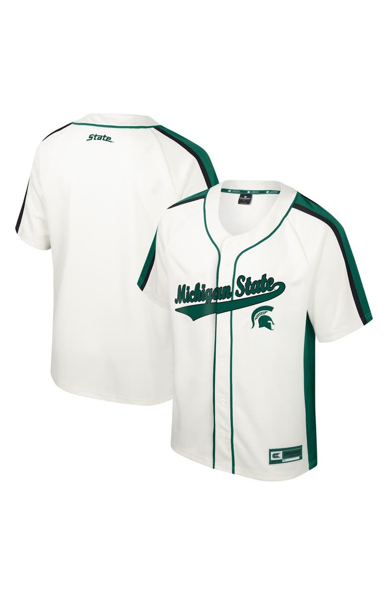 COLOSSEUM Men's Colosseum Cream Michigan State Spartans Ruth Button-Up Baseball Jersey, Alternate, color,