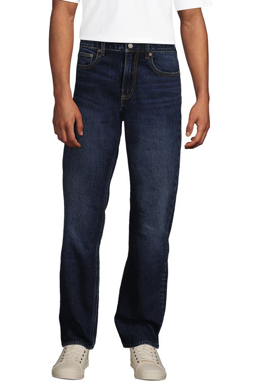 Lands' End Stretch Comfort Waist Classic Fit Flannel Lined Jean In Blue