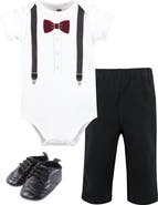 Hudson Baby Cotton Bodysuit, Pant and Shoe Set