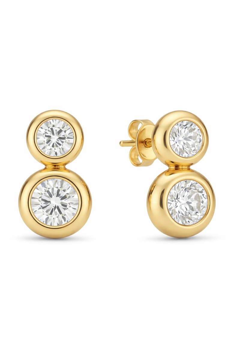 Drop Cubic Zirconia Stud Earrings, Main, color, GOLD