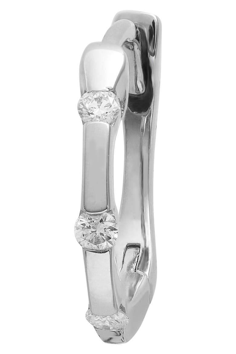 Zoe Louise Mini Diamond Huggie Hoop Earrings, Alternate, color, WHITE GOLD/ DIAMOND