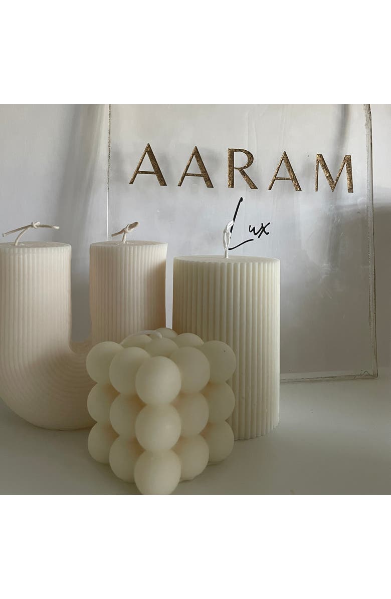 Aaram Luxe The U Ribbed Candle, Alternate, color, Natural