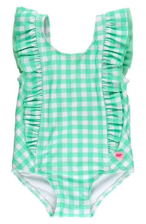 Kids' Periwinkle Blue Gingham One-Piece Swimsuit (Baby & Toddler)
