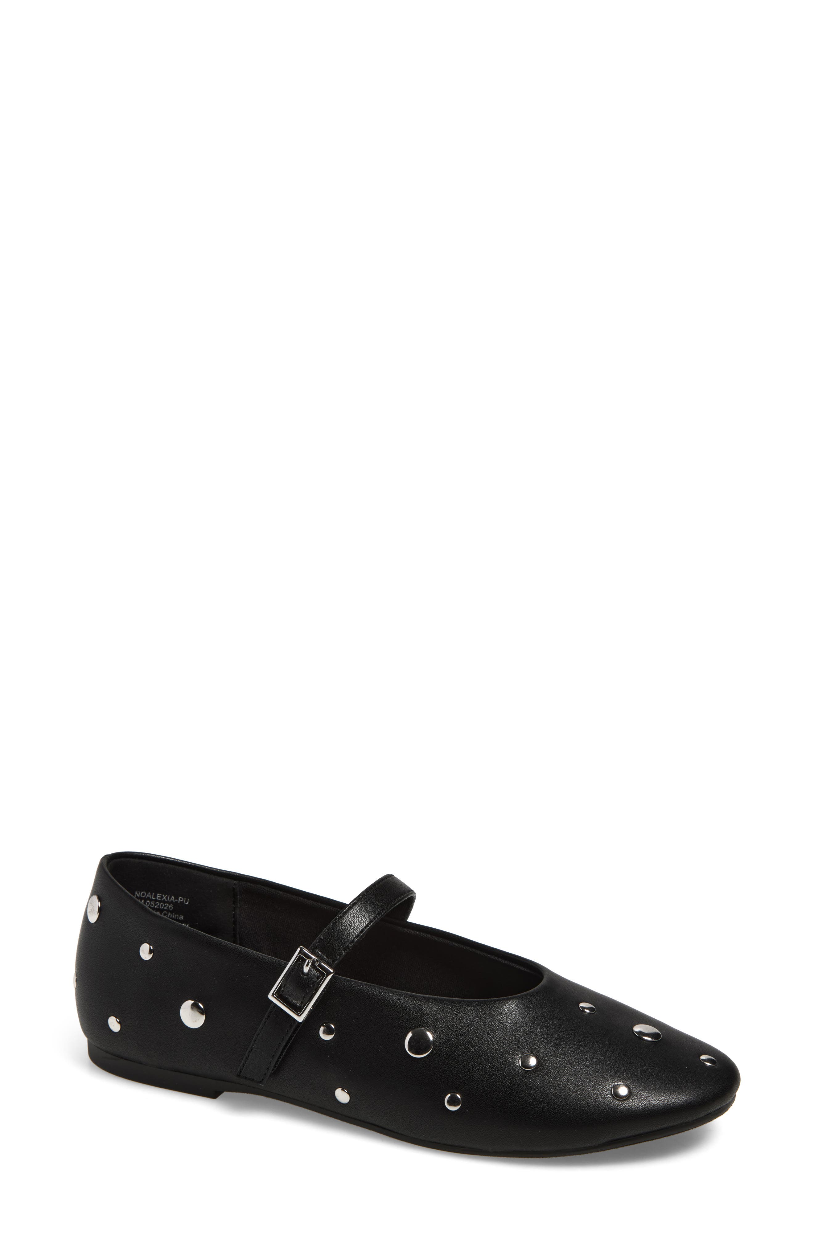 Kids' Alexia Stud Mary Jane Flat, Main, color, BLACK