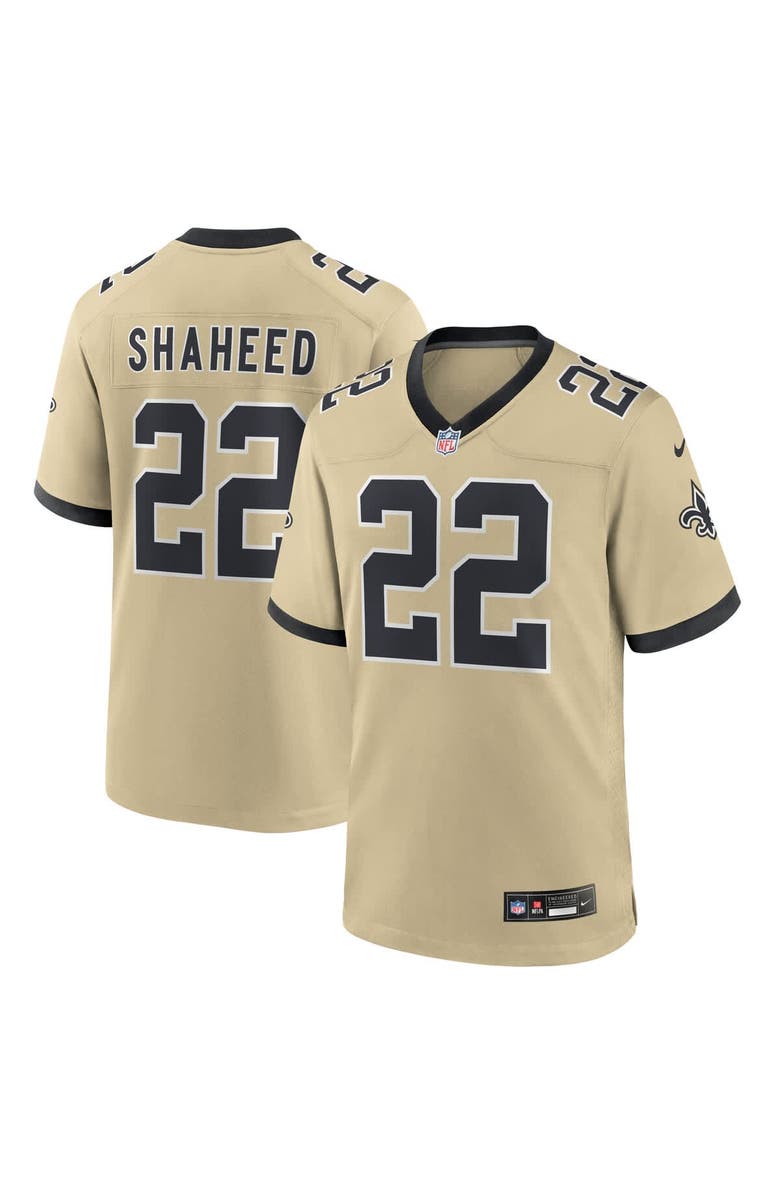 Nike Men's Nike Rashid Shaheed Gold New Orleans Saints Gameday Golds Alternate Game Player Jersey, Main, color, Gold