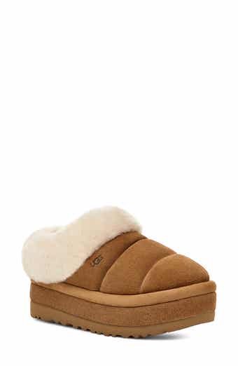UGG® Tazzlita Genuine Shearling Trim Platform Slipper