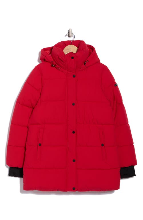 Bcbgeneration Water Resistant Hooded Puffer Jacket In Red