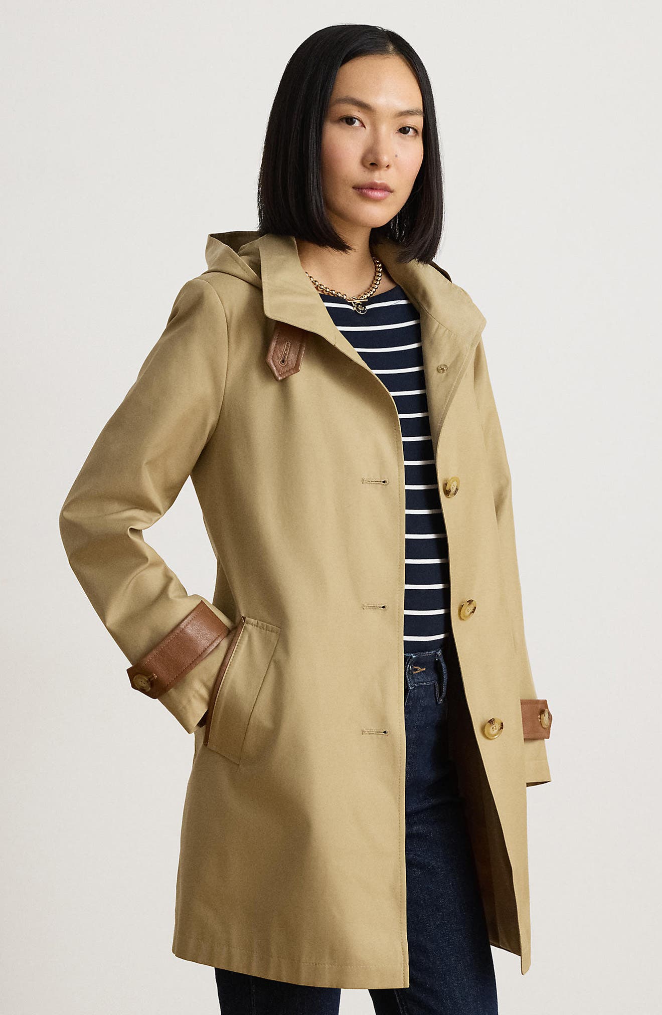 Женские куртки Lauren Ralph Lauren Hooded Cotton Blend Coat — фото 6