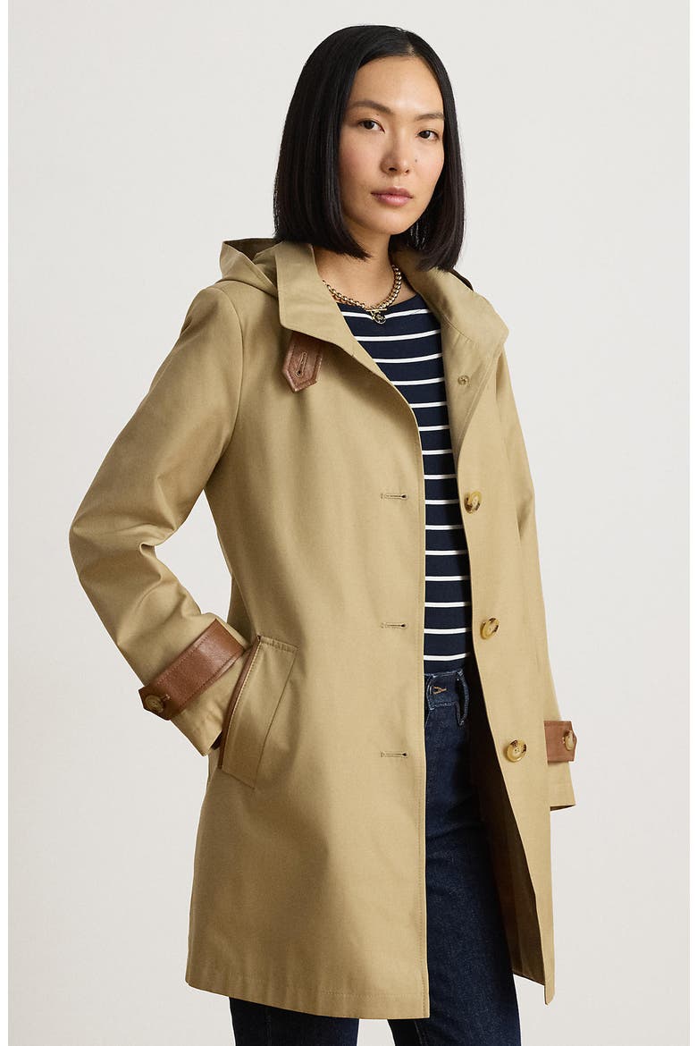 Hooded Cotton Blend Coat, Alternate, color, BIRCH TAN