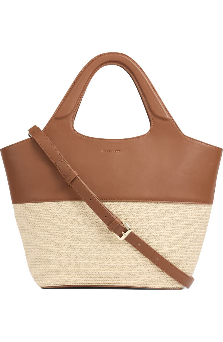 LK Bennett Carly Shoulder Bag, Main, color, Natural/ Tan