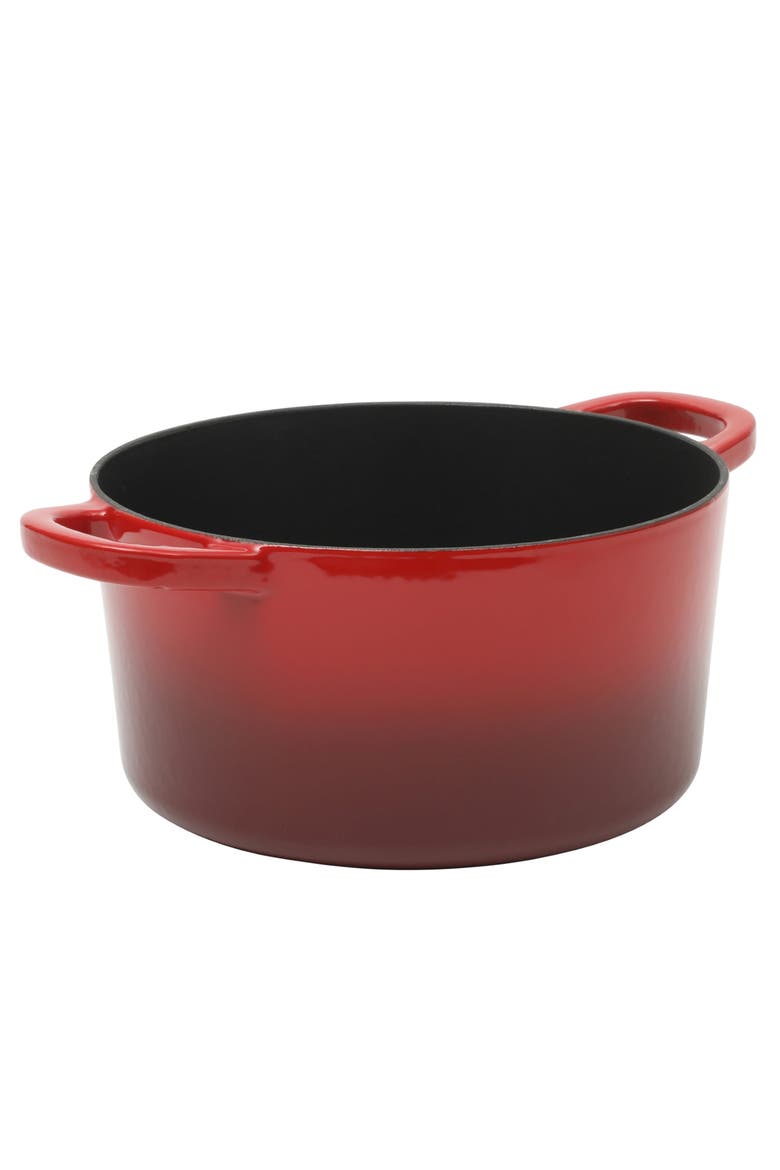 3 Quart Enameled Cast Iron Dutch Oven With Borosilicate Lid, Alternate, color, Red