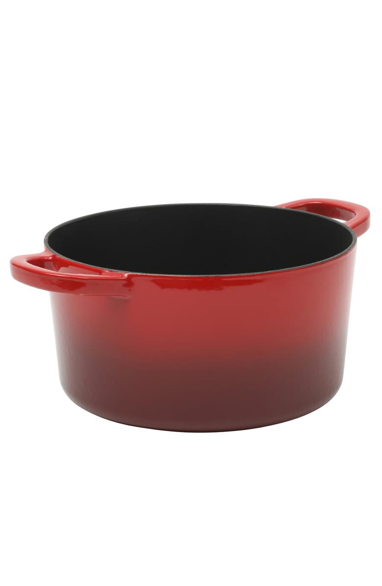 CROCK POT 3 Quart Enameled Cast Iron Dutch Oven With Borosilicate Lid, Alternate, color, Red