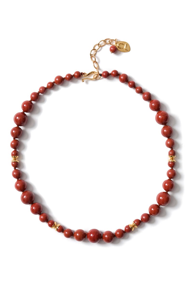 Bell Tower Red Jasper Bead Necklace, Main, color, RED JASPER
