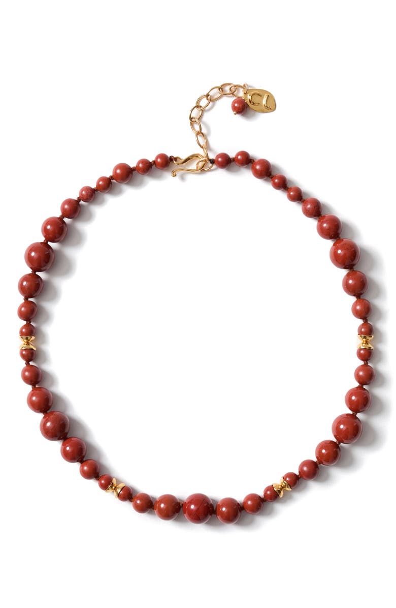 Chan Luu Bell Tower Red Jasper Bead Necklace, Main, color, Red Jasper