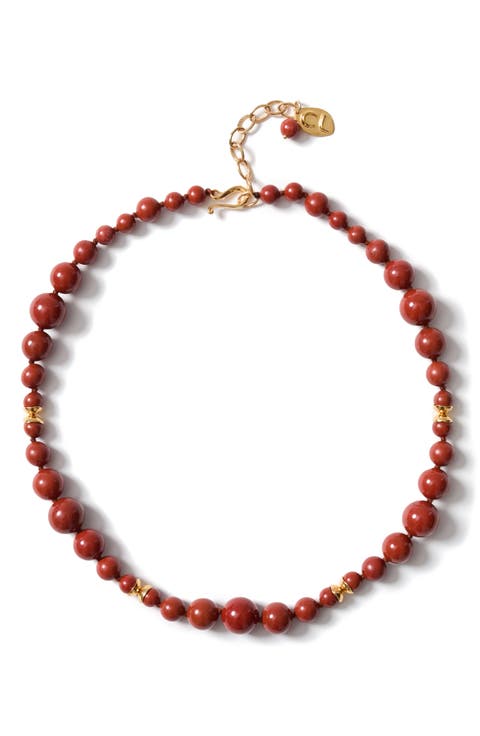 Bell Tower Red Jasper Bead Necklace