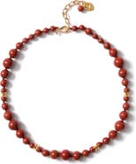 Chan Luu Bell Tower Red Jasper Bead Necklace