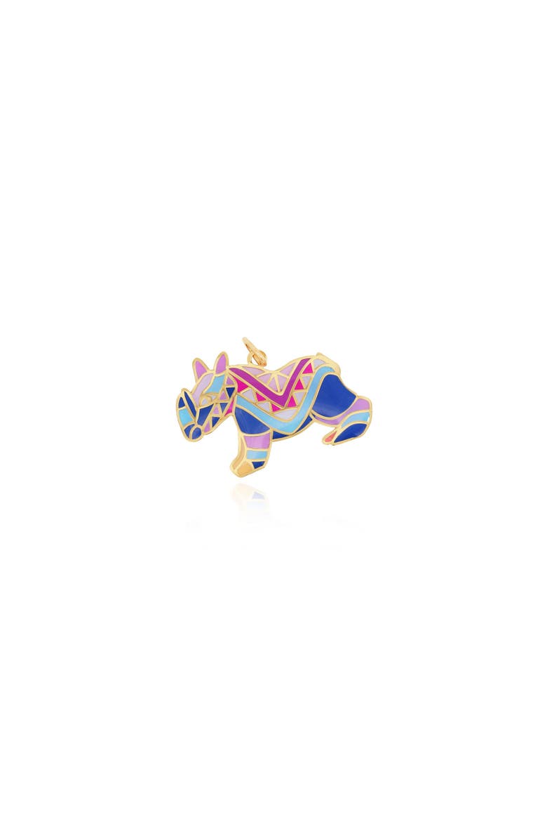 Multicolored Enamel Rhino Charm, Main, color, Multicolored Enamel
