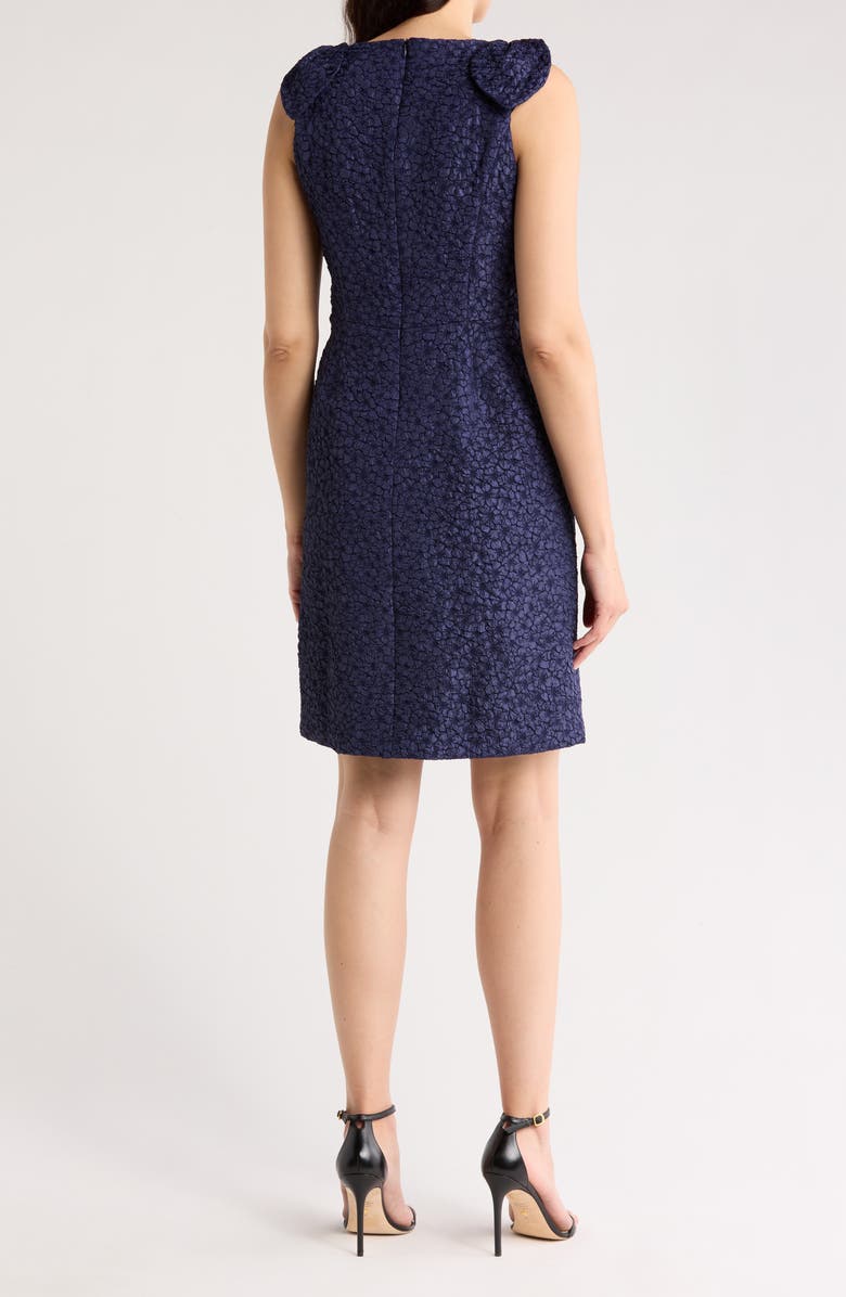 Eliza J Bow Shoulder Sleeveless Jacquard Trapeze Dress, Alternate, color, 