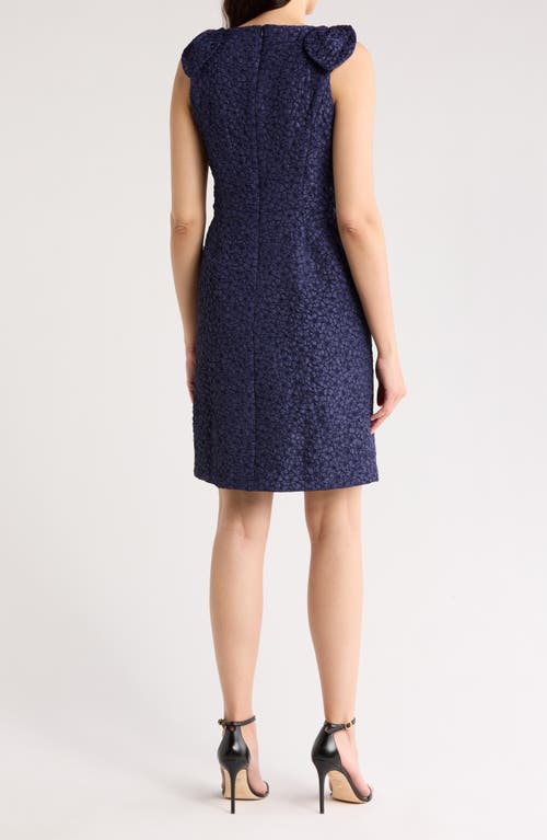 Shop Eliza J Bow Shoulder Sleeveless Jacquard Trapeze Dress