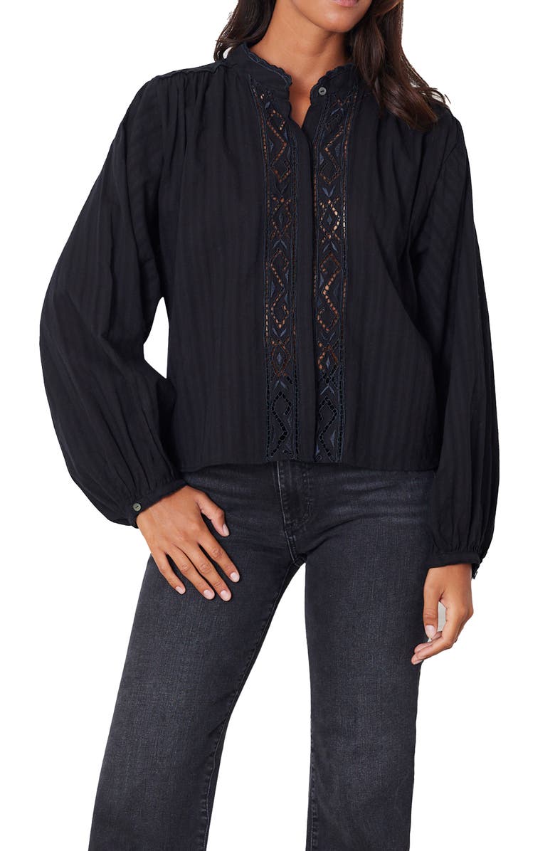 Paneros Clothing Georgia Embroidered Shirt, Main, color, Black