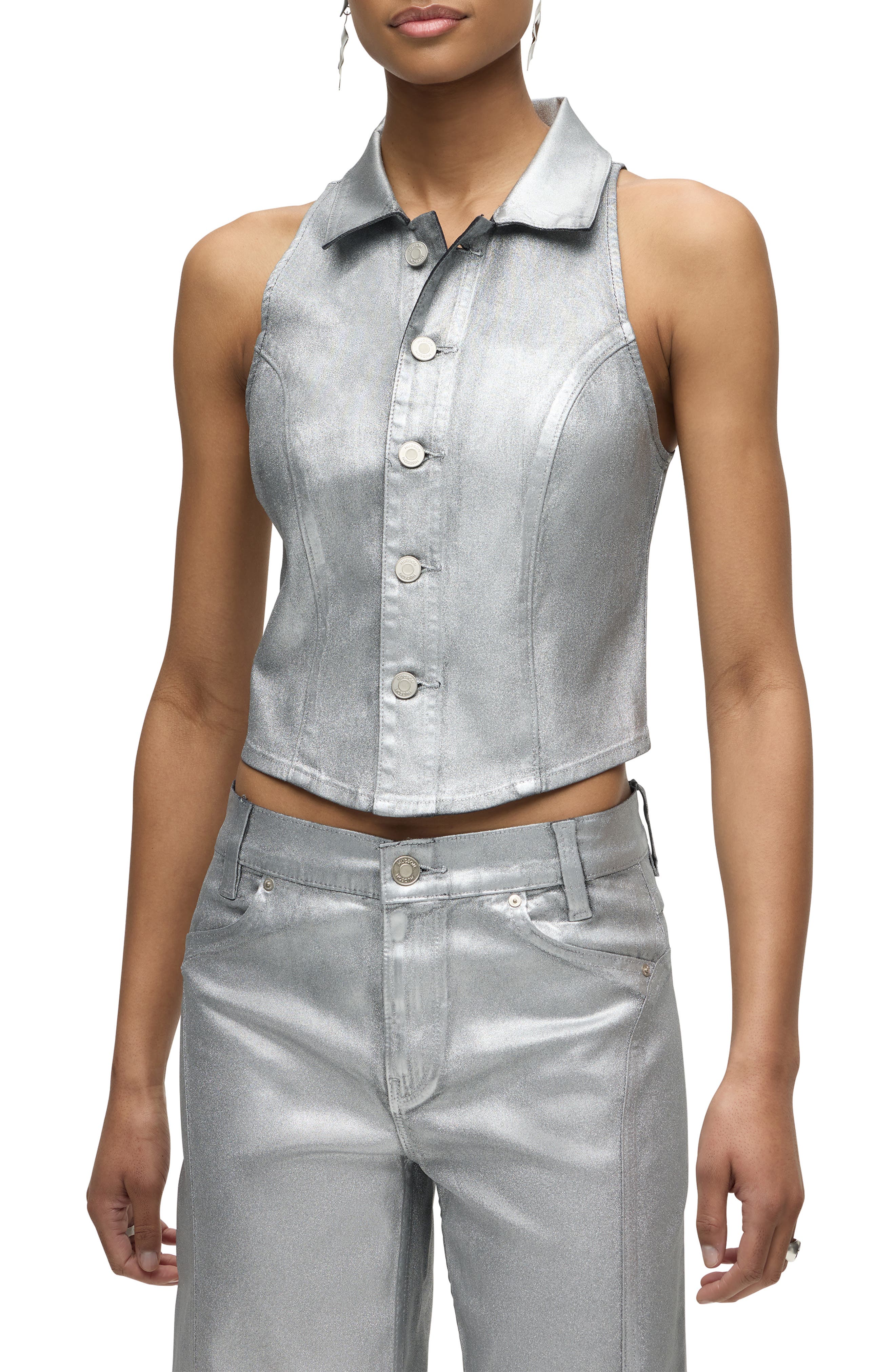Hudson Jeans Metallic Halter Vest