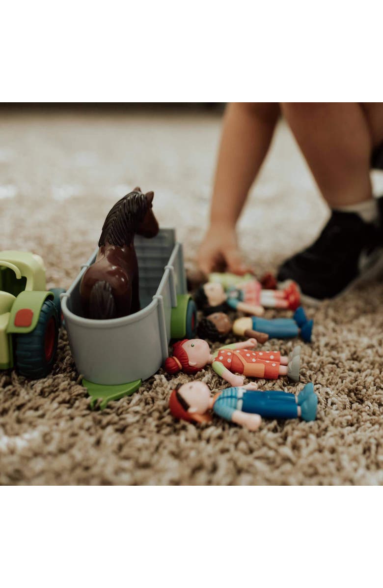 HABA Little Friends Tractor and Trailer - 2 Piece Farm Play Set with Movable Hatch, Alternate, color, 