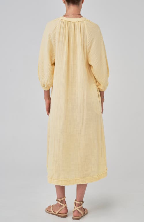 Ocean + Main Ocean+main Gauze Dress With Pockets In Pale Yellow