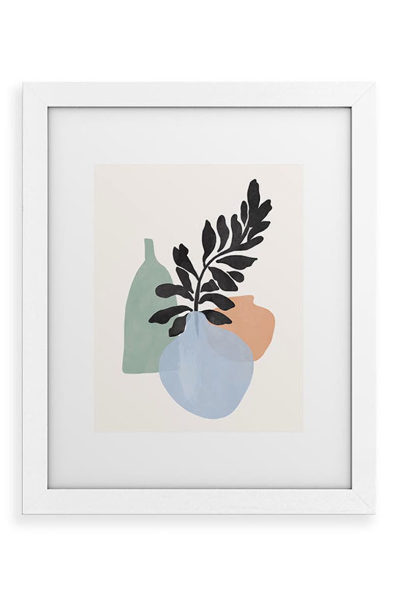 Sea Glass Vases Framed Wall Art, Main, color, WHITE FRAME 16X20
