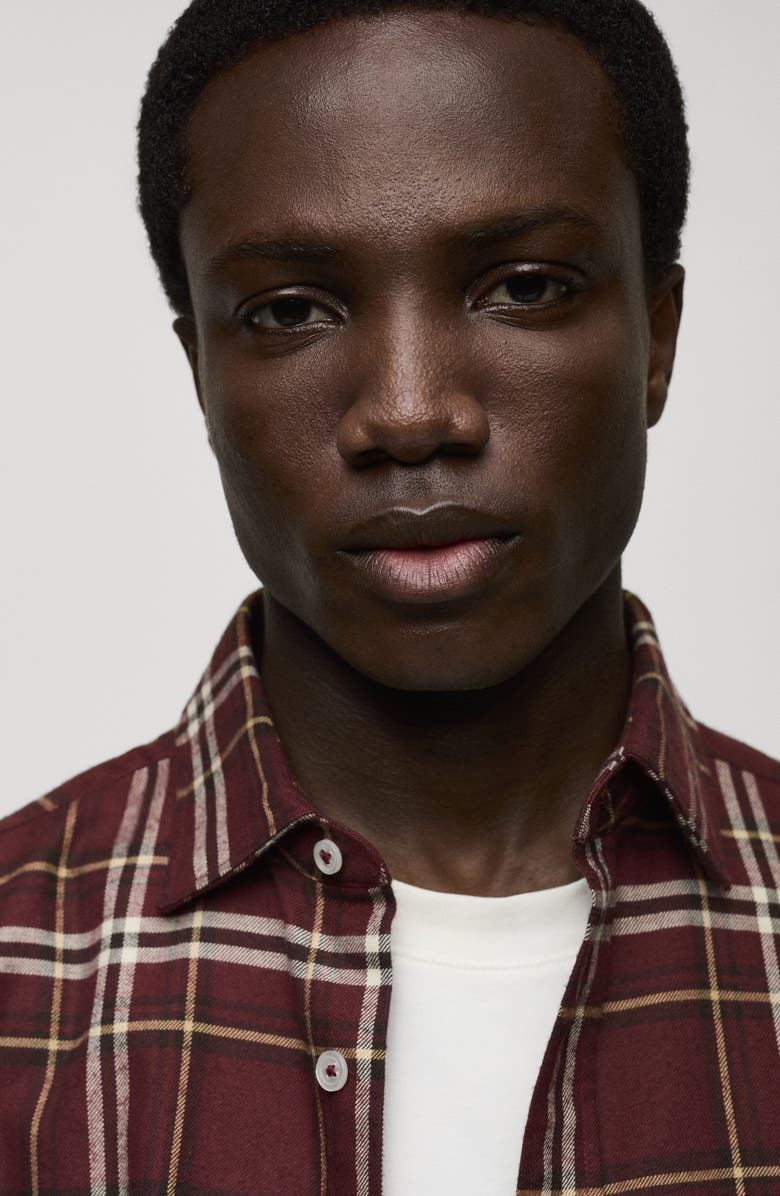 MANGO Plaid Cotton Flannel Button-Up Shirt, Alternate, color, 