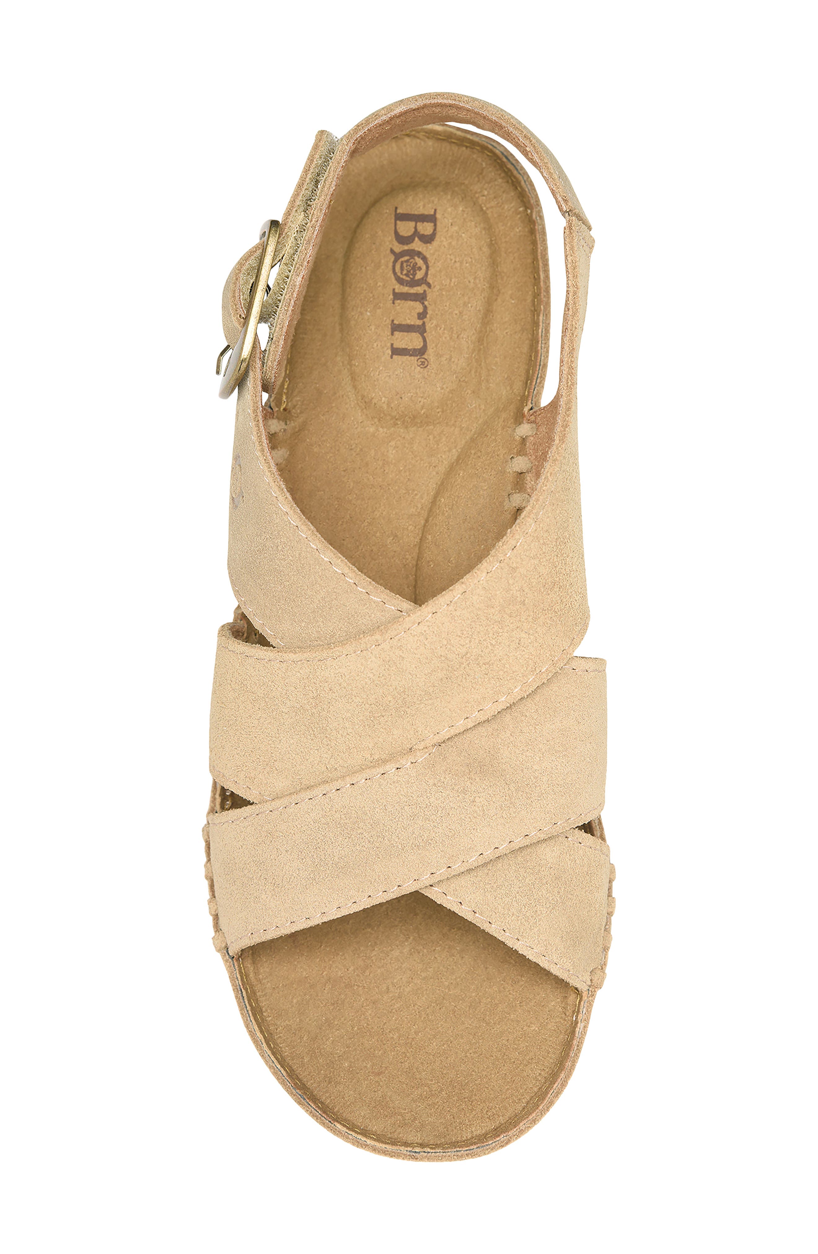Børn Kavala Wedge Sandal, Alternate, color, Natural Suede
