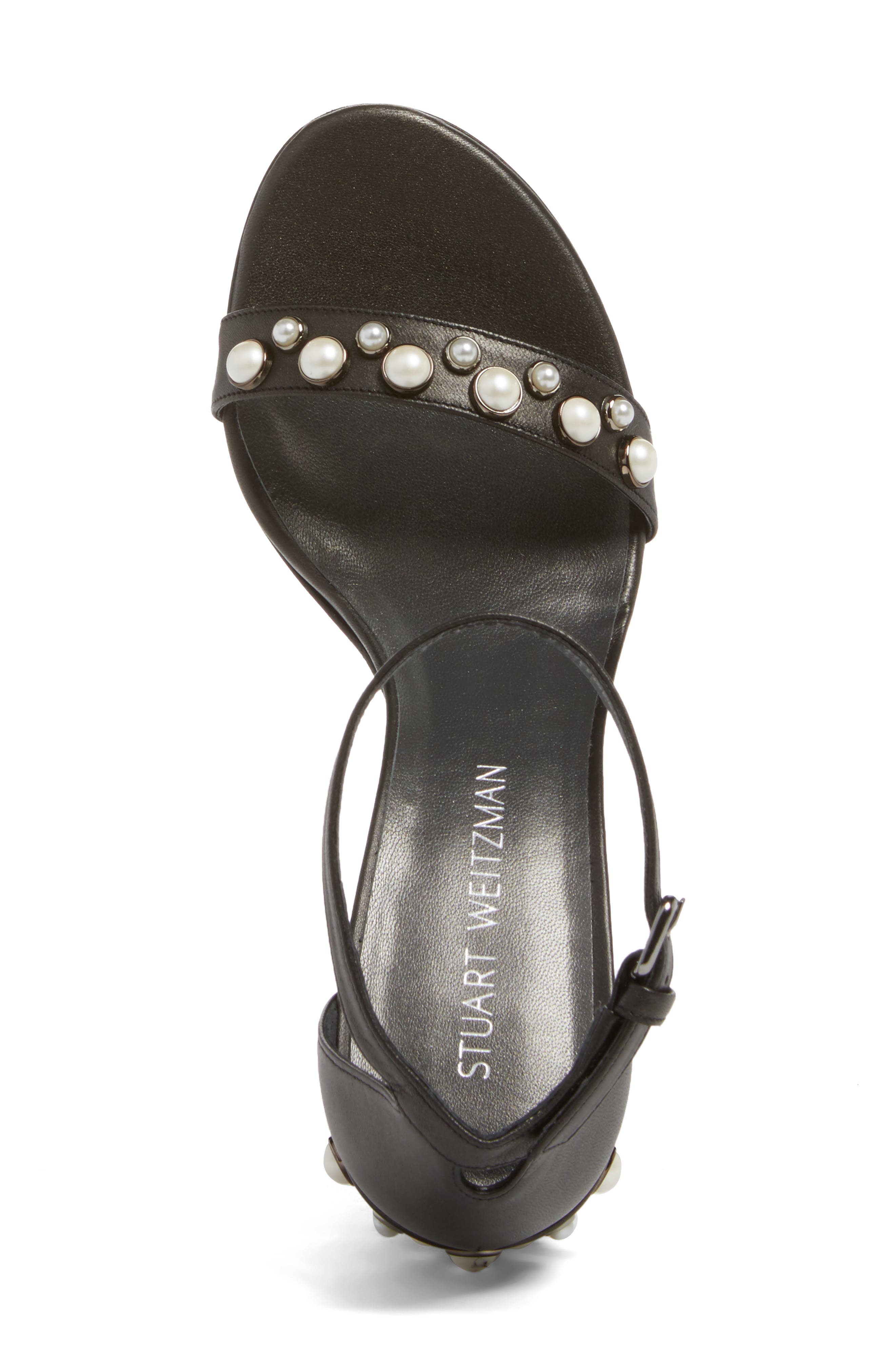 Morepearls Sandal, Alternate, color, BLACK LEATHER