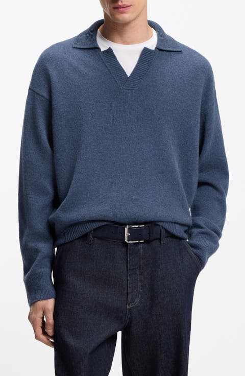 C-Ucari Long Sleeve Wool Polo Sweater