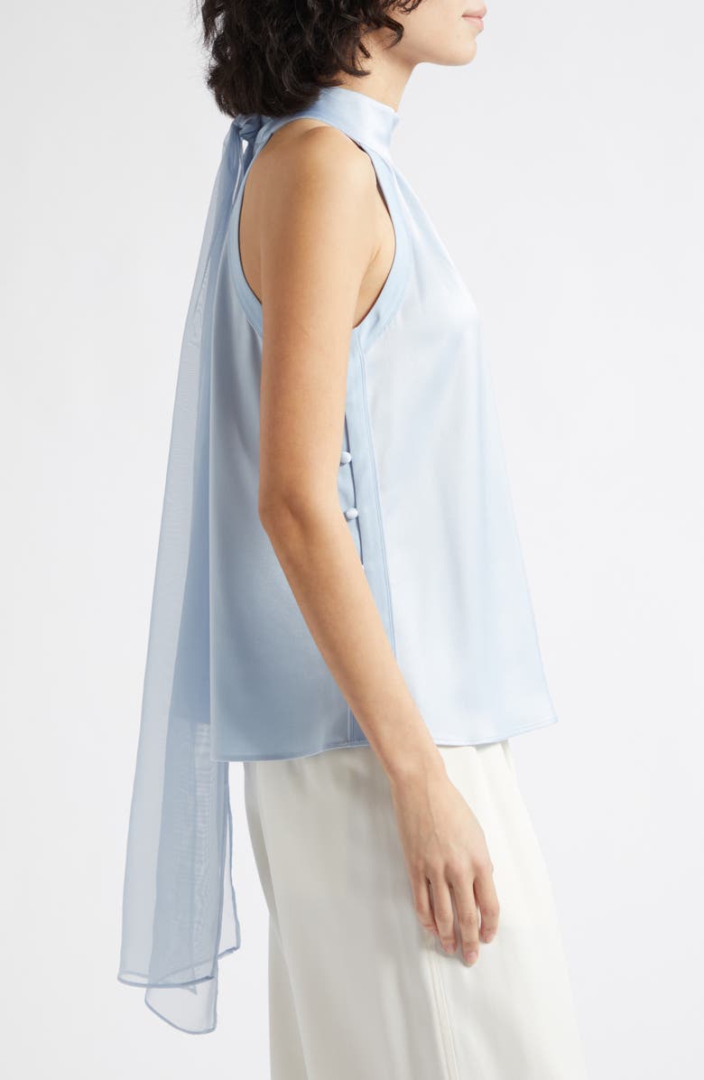 Reiss Andrea Sleeveless Satin Scarf-Neck Top, Alternate, color, Blue