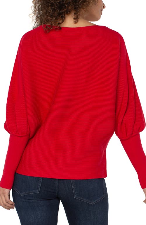 Liverpool Los Angeles Bishop Sleeve Boat Neck Sweater In Red