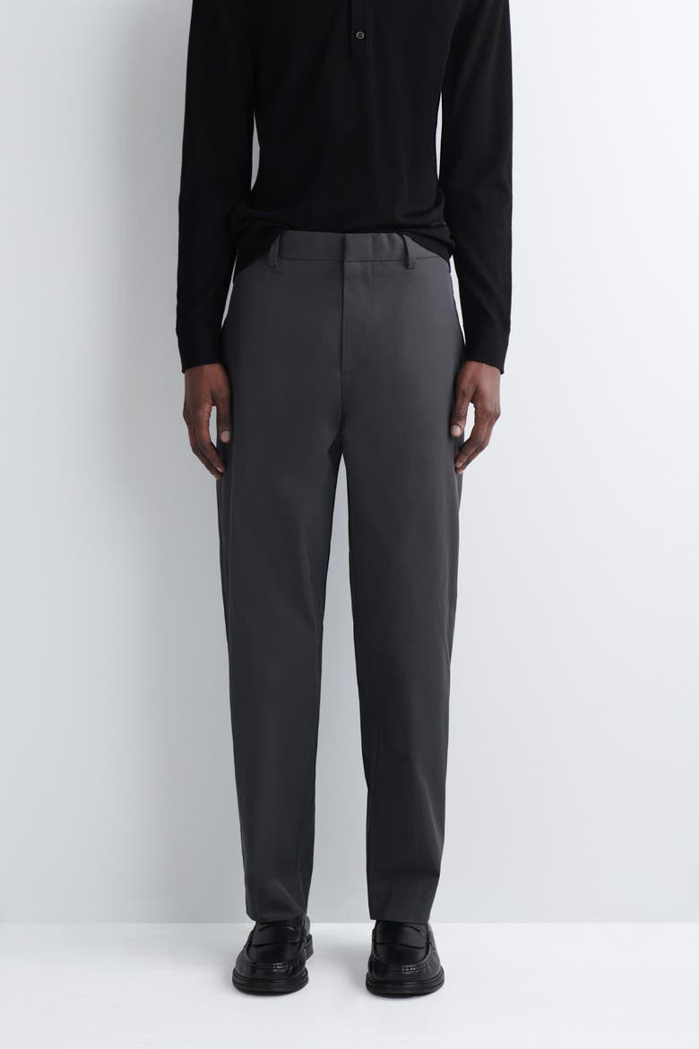 Cotton Regular-Fit Tapered Chinos, Alternate, color, CHARCOAL