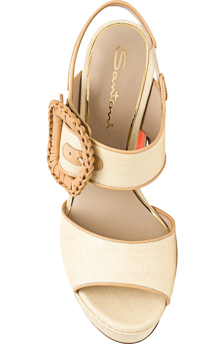Santoni Women's Leather High-Heel Sandal, Alternate, color, Natural