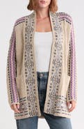 Lucky Brand Geometric Border Pocket Cardigan